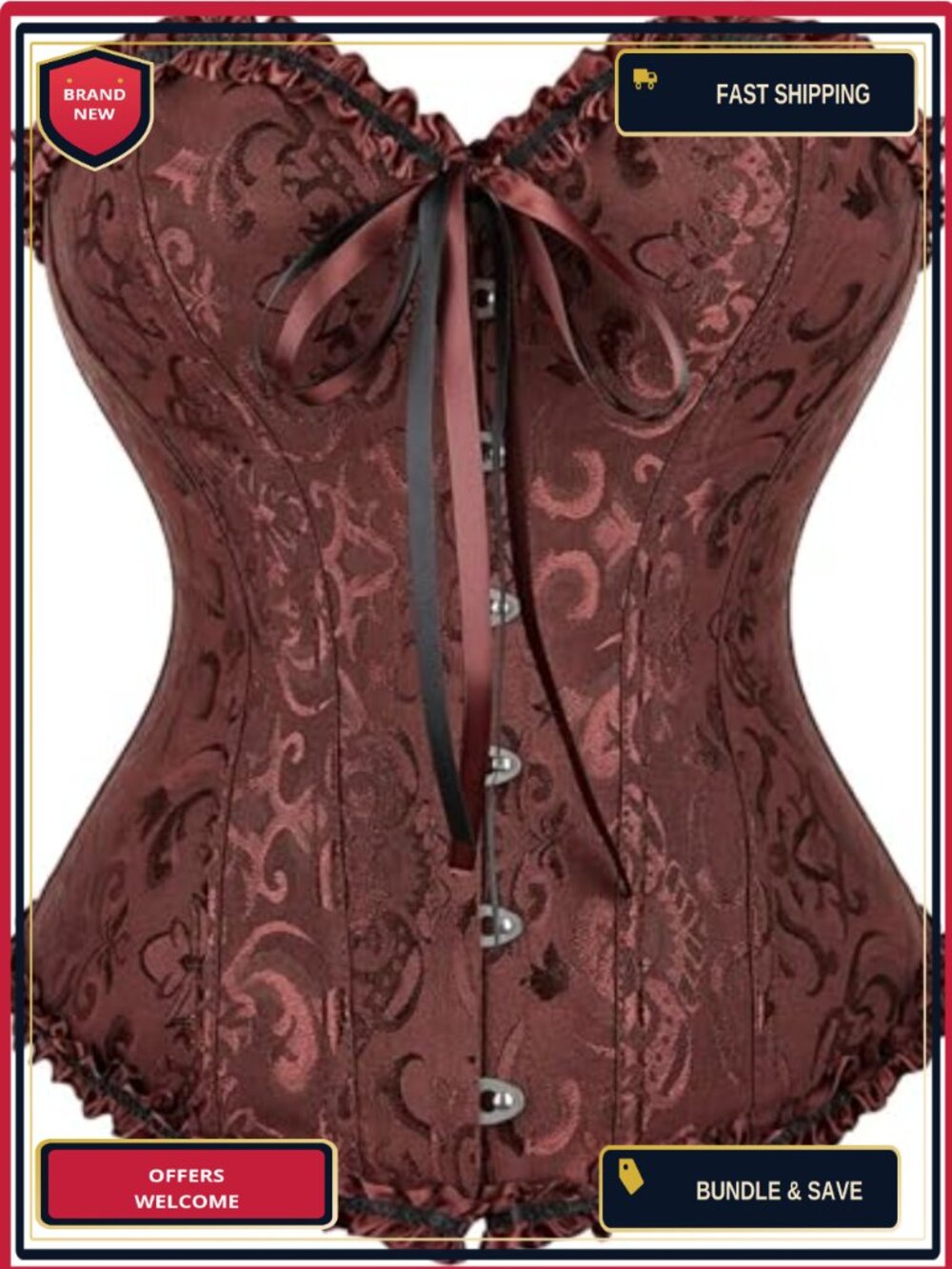 Lace Bustier Corset Top Push Up Bodysuit Satin Slimming Shapewear